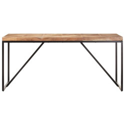 Table à manger Style Industriel en bois massif d'acacia et de manguier 160 x 70 x 76 cm {attributes} 2