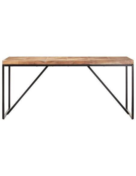 Table à manger Style Industriel en bois massif d'acacia et de manguier 160 x 70 x 76 cm {attributes} Table à manger Style Industriel en bois massif d'acacia et de manguier 160 x 70 x 76 cm {attributes}