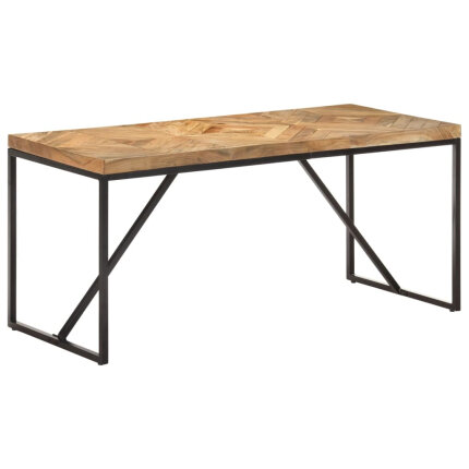 Table à manger Style Industriel en bois massif d'acacia et de manguier 160 x 70 x 76 cm {attributes}