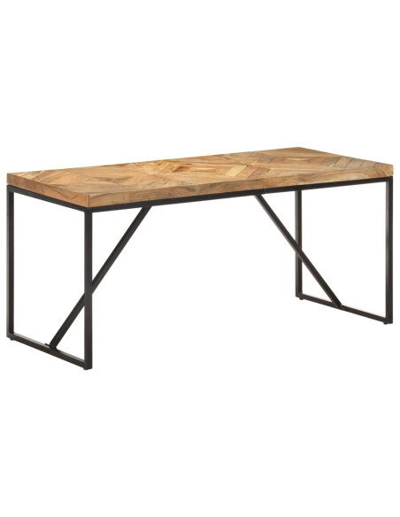 Table à manger Style Industriel en bois massif d'acacia et de manguier 160 x 70 x 76 cm {attributes} Table à manger Style Industriel en bois massif d'acacia et de manguier 160 x 70 x 76 cm {attributes}