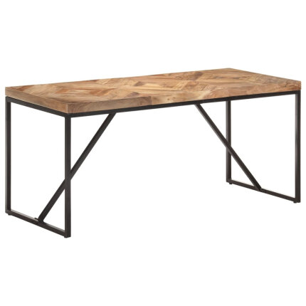 Table à manger Style Industriel en bois massif d'acacia et de manguier 160 x 70 x 76 cm {attributes}