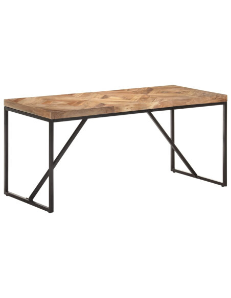 Table à manger Style Industriel en bois massif d'acacia et de manguier 160 x 70 x 76 cm {attributes} Table à manger Style Industriel en bois massif d'acacia et de manguier 160 x 70 x 76 cm {attributes}