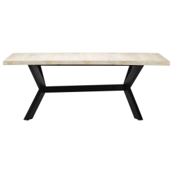Table salle à manger Style Industriel en bois de manguier massif Blanc 200 x 100 x 75 cm {attributes} 2