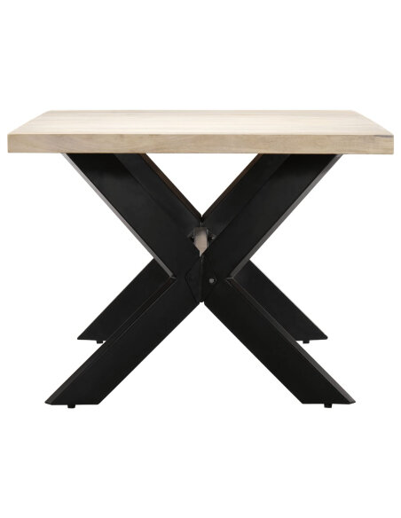 Table salle à manger Style Industriel en bois de manguier massif Blanc 200 x 100 x 75 cm {attributes} Table salle à manger Style Industriel en bois de manguier massif Blanc 200 x 100 x 75 cm {attributes}