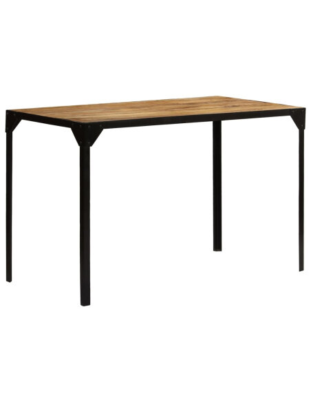 Table à manger Style Industriel en bois de manguier massif brut et en acier 120 cm {attributes} Table à manger Style Industriel en bois de manguier massif brut et en acier 120 cm {attributes}