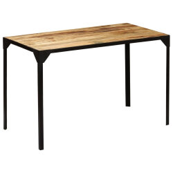 Table à manger Style Industriel en bois de manguier massif brut et en acier 120 cm {attributes} 2