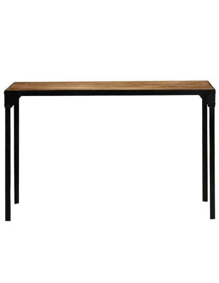 Table à manger Style Industriel en bois de manguier massif brut et en acier 120 cm {attributes} Table à manger Style Industriel en bois de manguier massif brut et en acier 120 cm {attributes}