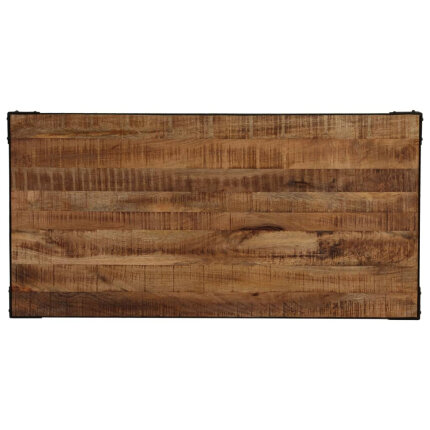 Table à manger Style Industriel en bois de manguier massif brut et en acier 120 cm {attributes}