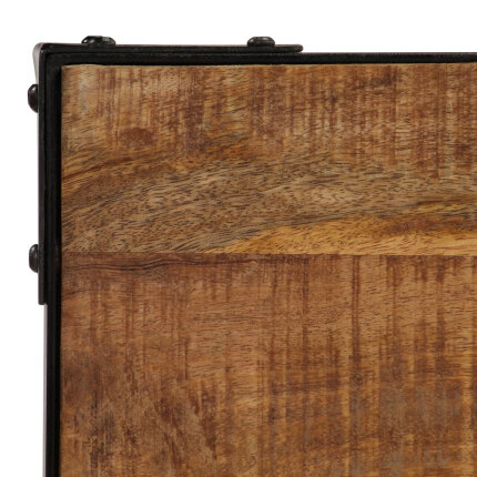 Table à manger Style Industriel en bois de manguier massif brut et en acier 120 cm {attributes}