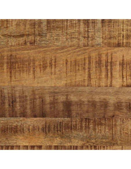Table à manger Style Industriel en bois de manguier massif brut et en acier 120 cm {attributes} Table à manger Style Industriel en bois de manguier massif brut et en acier 120 cm {attributes}