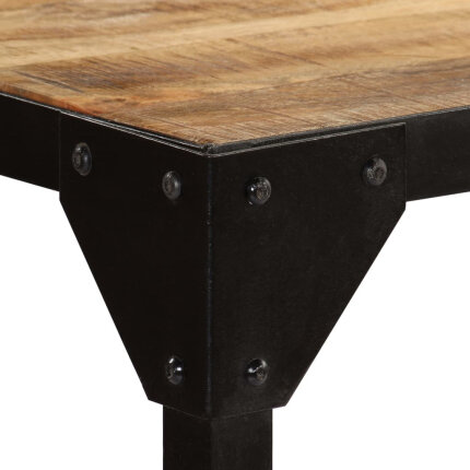 Table à manger Style Industriel en bois de manguier massif brut et en acier 120 cm {attributes}