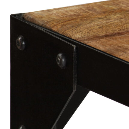 Table à manger Style Industriel en bois de manguier massif brut et en acier 120 cm {attributes}