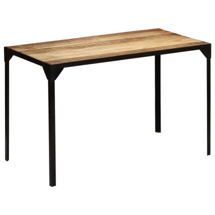 Table à manger Style Industriel en bois de manguier massif brut et en acier 120 cm {attributes}