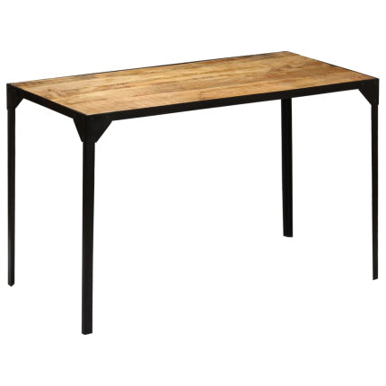 Table à manger Style Industriel en bois de manguier massif brut et en acier 120 cm {attributes}
