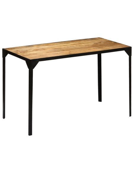 Table à manger Style Industriel en bois de manguier massif brut et en acier 120 cm {attributes} Table à manger Style Industriel en bois de manguier massif brut et en acier 120 cm {attributes}