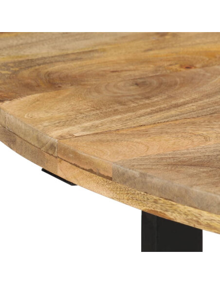 Table à manger Style Industriel en bois de manguier massif 110 x 75 cm {attributes} Table à manger Style Industriel en bois de manguier massif 110 x 75 cm {attributes}