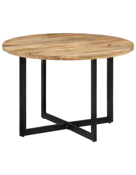 Table à manger Style Industriel en bois de manguier massif 110 x 75 cm {attributes} Table à manger Style Industriel en bois de manguier massif 110 x 75 cm {attributes}