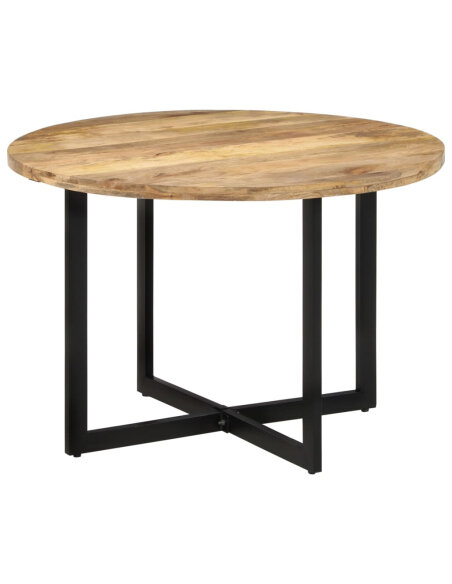 Table à manger Style Industriel en bois de manguier massif 110 x 75 cm {attributes} Table à manger Style Industriel en bois de manguier massif 110 x 75 cm {attributes}