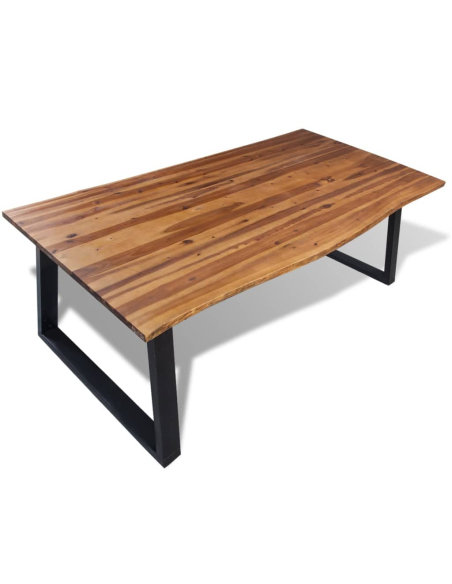Table à manger Style Industriel en bois massif d'acacia  200 x 90cm {attributes}