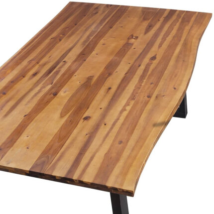 Table à manger Style Industriel en bois massif d'acacia  200 x 90cm {attributes}