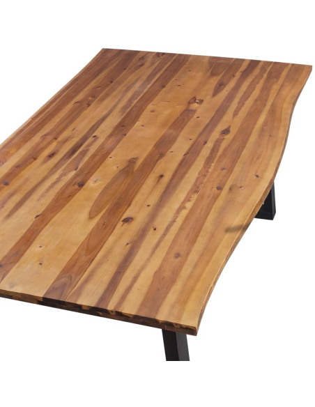 Table à manger Style Industriel en bois massif d'acacia  200 x 90cm {attributes}