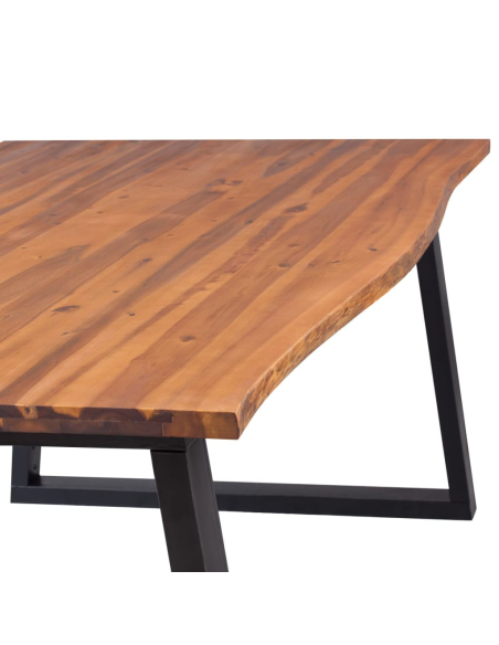 Table à manger Style Industriel en bois massif d'acacia  200 x 90cm {attributes}