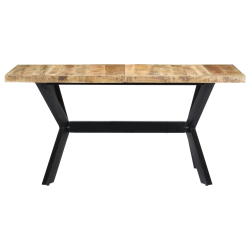 Table à manger Style Industriel en bois de manguier massif brut 140 x 70 x 75 cm {attributes} 2