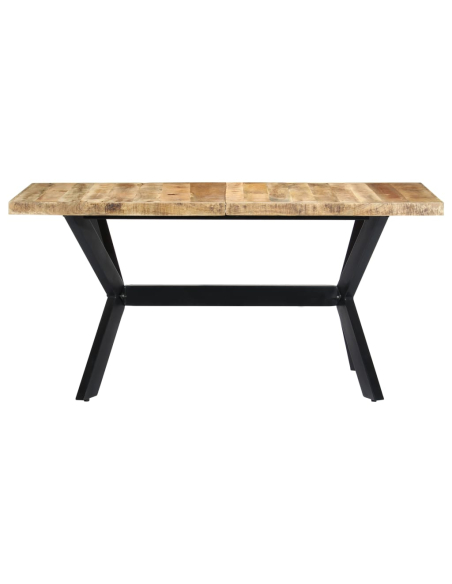 Table à manger Style Industriel en bois de manguier massif brut 140 x 70 x 75 cm {attributes}