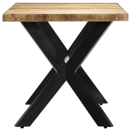 Table à manger Style Industriel en bois de manguier massif brut 140 x 70 x 75 cm {attributes}