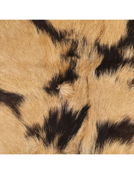 Tabourets de bar Bohème / Nature fourrure en lot de 2 en cuir véritable et bois de manguier Brun  {attributes} Tabourets de bar Bohème / Nature fourrure en lot de 2 en cuir véritable et bois de manguier Brun  {attributes}