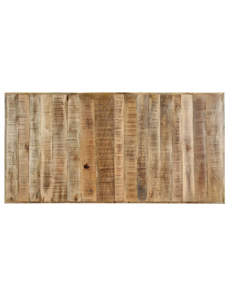 Table à manger Style Industriel en bois de manguier massif brut 140 x 70 x 75 cm {attributes}