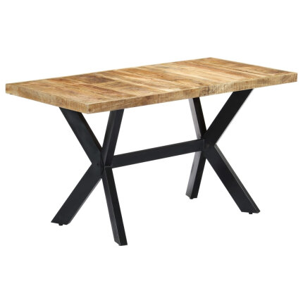 Table à manger Style Industriel en bois de manguier massif brut 140 x 70 x 75 cm {attributes}