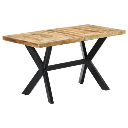 Table à manger Style Industriel en bois de manguier massif brut 140 x 70 x 75 cm {attributes}