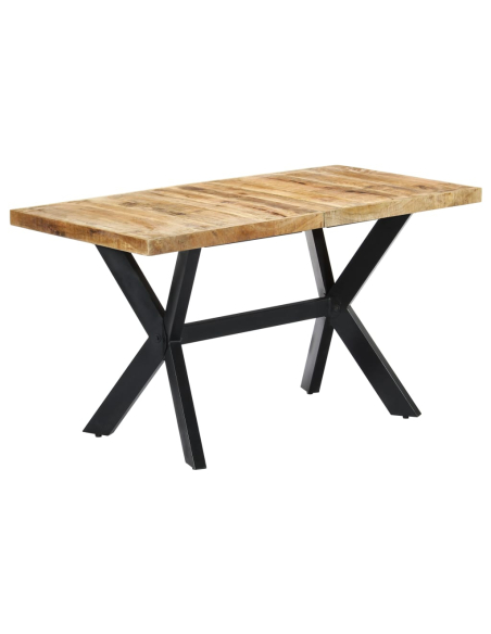Table à manger Style Industriel en bois de manguier massif brut 140 x 70 x 75 cm {attributes}
