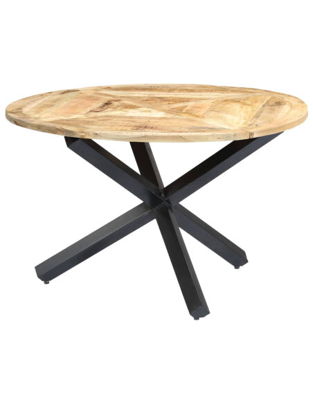 Table à manger Style Industriel en bois de manguier massif 120 x 76 cm {attributes}