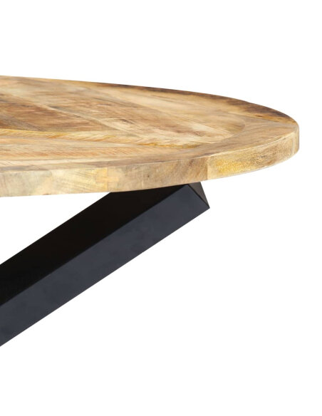 Table à manger Style Industriel en bois de manguier massif 120 x 76 cm {attributes}