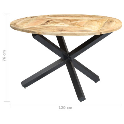 Table à manger Style Industriel en bois de manguier massif 120 x 76 cm {attributes}