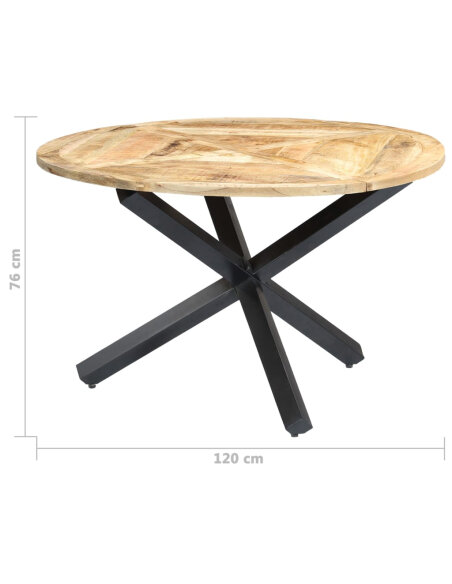 Table à manger Style Industriel en bois de manguier massif 120 x 76 cm {attributes}