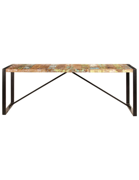 Table à manger Style Industriel en bois de récupération Multicolore 220 x 100 x 75 cm {attributes}