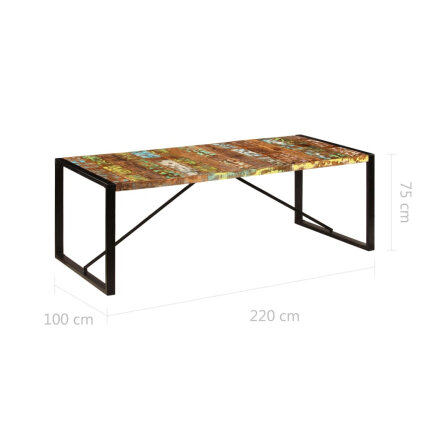 Table à manger Style Industriel en bois de récupération Multicolore 220 x 100 x 75 cm {attributes}