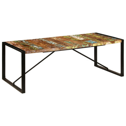 Table à manger Style Industriel en bois de récupération Multicolore 220 x 100 x 75 cm {attributes}