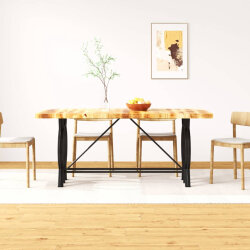 Table à manger Style Industriel en bois de manguier brut 180 cm {attributes} 2