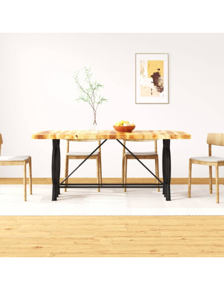 Table à manger Style Industriel en bois de manguier brut 180 cm {attributes} Table à manger Style Industriel en bois de manguier brut 180 cm {attributes}