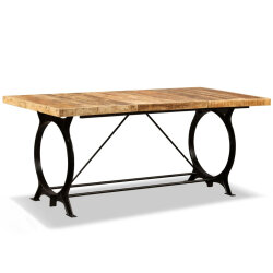 Table à manger Style Industriel en bois de manguier brut 180 cm {attributes}