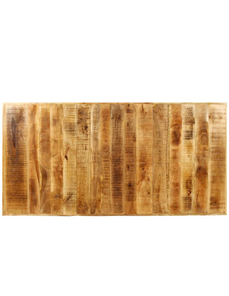Table à manger Style Industriel en bois de manguier brut 180 cm {attributes} Table à manger Style Industriel en bois de manguier brut 180 cm {attributes}