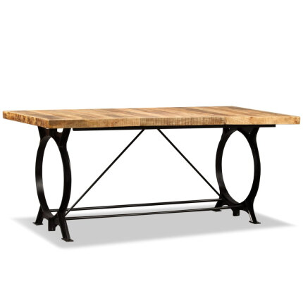 Table à manger Style Industriel en bois de manguier brut 180 cm {attributes}