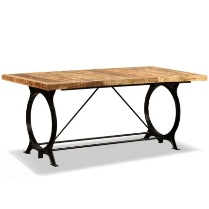 Table à manger Style Industriel en bois de manguier brut 180 cm {attributes}