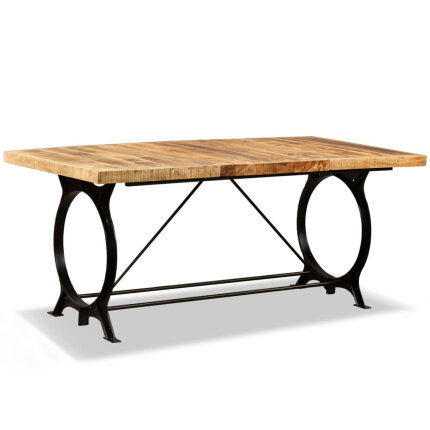 Table à manger Style Industriel en bois de manguier brut 180 cm {attributes}