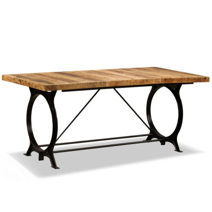 Table à manger Style Industriel en bois de manguier brut 180 cm {attributes}