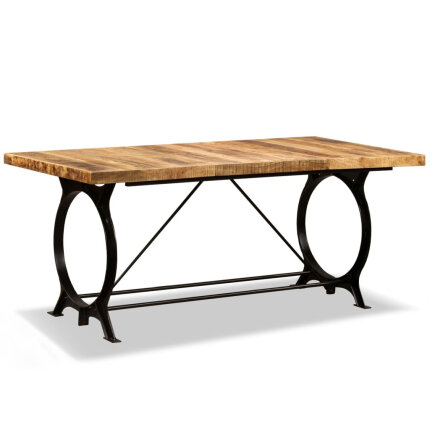Table à manger Style Industriel en bois de manguier brut 180 cm {attributes}